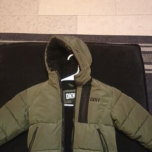 DKNY Kids Green Puffer Coat